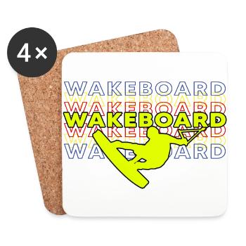 wakeboard wakeboarder-style - Untersetzer (4er-Set) - Weiß - Vorne
