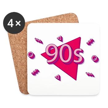 90s in pink Gift idea 90s 90s - Coasters (set of 4) - white - Front