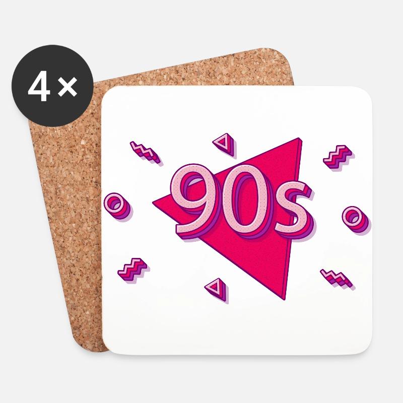90er in rosa Geschenkidee 90er 90er Jahre - Untersetzer (4er-Set) - Weiß