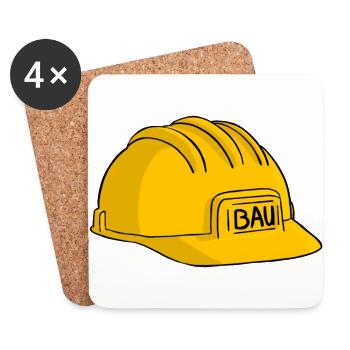Bauarbeiter Helm Baustelle - Untersetzer (4er-Set) - Weiß - Vorne