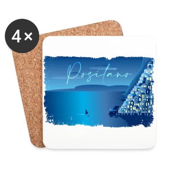 Nuit minimale de Positano - Dessous de verre (lot de 4) - blanc - Devant