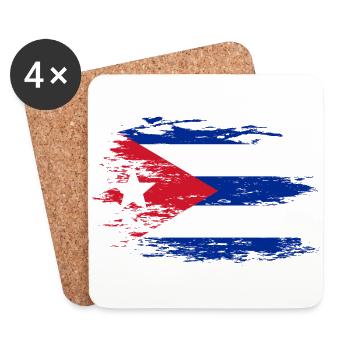 Cuba flag used - Coasters (set of 4) - white - Front