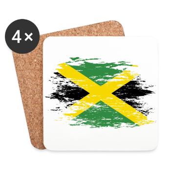 Jamaica flag used - Coasters (set of 4) - white - Front