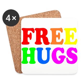 Free hugs - Untersetzer (4er-Set) - Weiß - Vorne