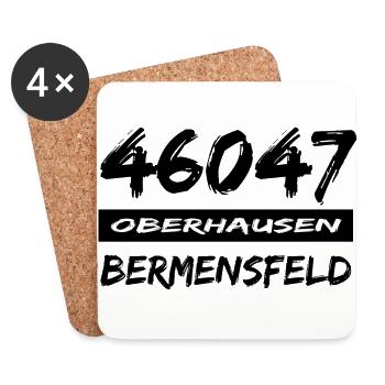 46047 Oberhausen Bermensfeld - Untersetzer (4er-Set) - Weiß - Vorne