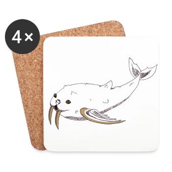 Morleine - Dessous de verre (lot de 4) - blanc - Devant