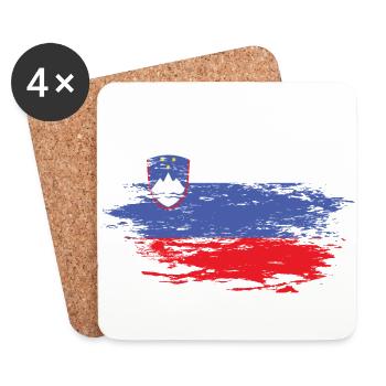 Slovenia flag used - Coasters (set of 4) - white - Front