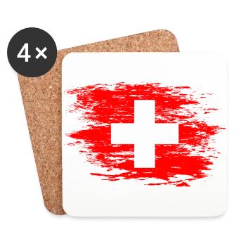 Switzerland flag used - Coasters (set of 4) - white - Front