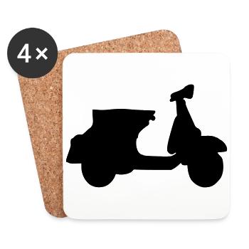Motorroller Roller Blechroller Schaltroller - Untersetzer (4er-Set) - Weiß - Vorne