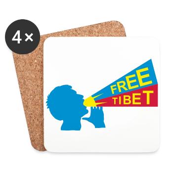 free tibet - Coasters (set of 4) - white - Front