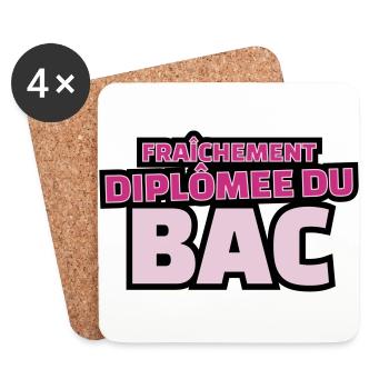 fraîchement diplomée du bac - Dessous de verre (lot de 4) - blanc - Devant