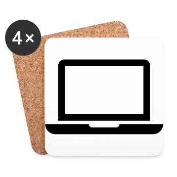 Laptop icon - Untersetzer (4er-Set) - Weiß - Vorne