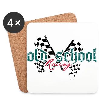 old school racing - Untersetzer (4er-Set) - Weiß - Vorne