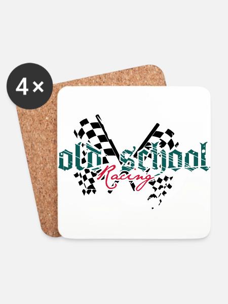 old school racing - Untersetzer (4er-Set) - Weiß
