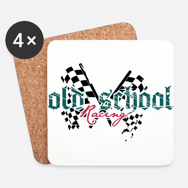 old school racing - Untersetzer (4er-Set) - Weiß