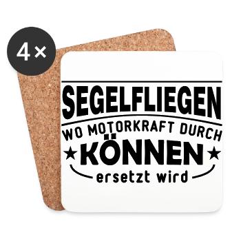 segelfliegen, wo motorkraft durch können ersetzt w - Untersetzer (4er-Set) - Weiß - Vorne