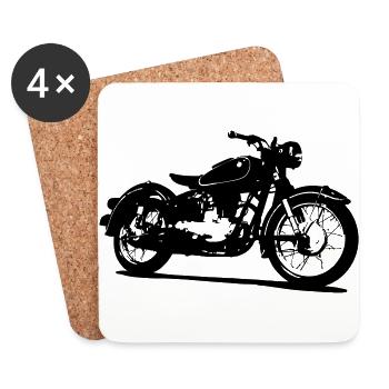 Motorcycle Classic Bike015 - Coasters (set of 4) - white - Front