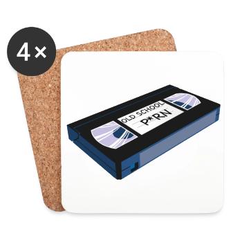 OLD SCHOOL P*RN vhs - Untersetzer (4er-Set) - Weiß - Vorne