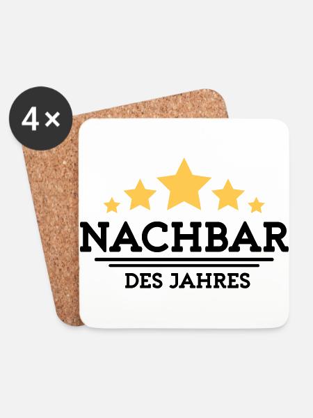 nachbar des Jahres - Untersetzer (4er-Set) - Weiß