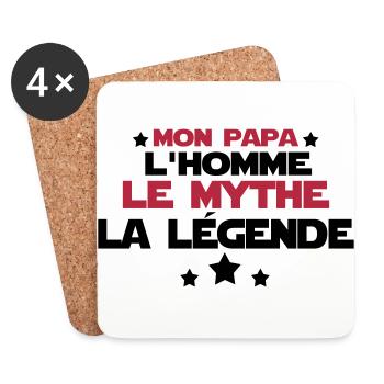 mon papa - Dessous de verre (lot de 4) - blanc - Devant