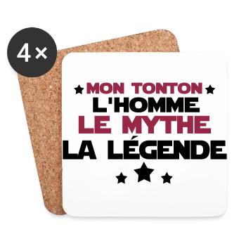 mon tonton - Dessous de verre (lot de 4) - blanc - Devant