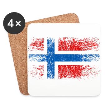 Norway 002 AllroundDesigns - Coasters (set of 4) - white - Front
