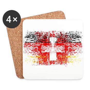 Deutschland Schweiz 002 - Untersetzer (4er-Set) - Weiß - Vorne