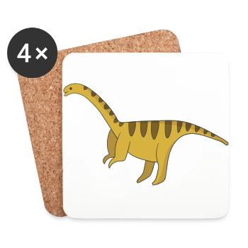 Dinosaurier Geschenk Urzeit Fossil Kawaii Comic - Untersetzer (4er-Set) - Weiß - Vorne