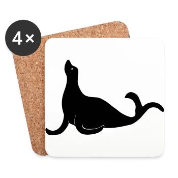Sea Lion - Coasters (set of 4) - white - Front