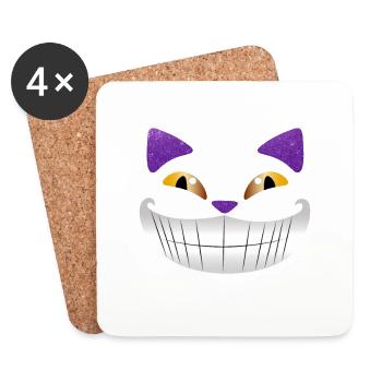 Grinsekatze Tshirt kinder lachen lustig geschenk - Untersetzer (4er-Set) - Weiß - Vorne