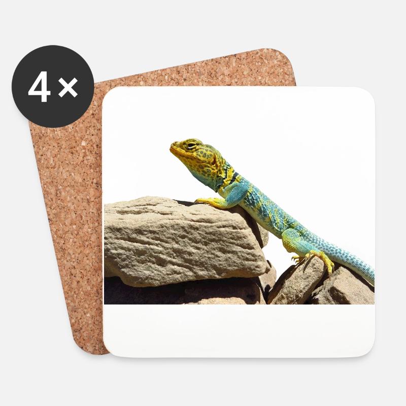 gecko lizard echse eidechse - Untersetzer (4er-Set) - Weiß