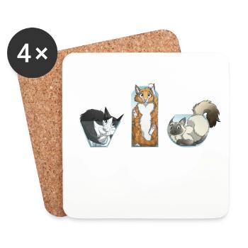 Chat Liquide - Blanc - Dessous de verre (lot de 4) - blanc - Devant