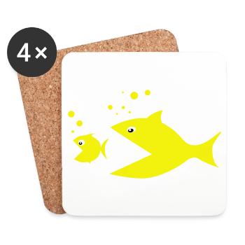 poisson - Dessous de verre (lot de 4) - blanc - Devant