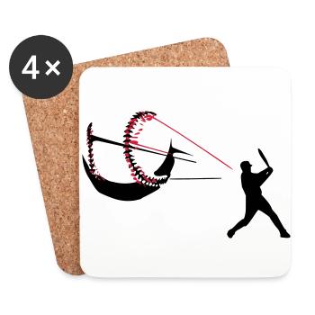 Baseball - Untersetzer (4er-Set) - Weiß - Vorne
