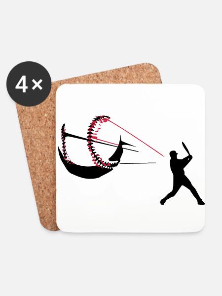 Baseball - Coasters (set of 4) - white