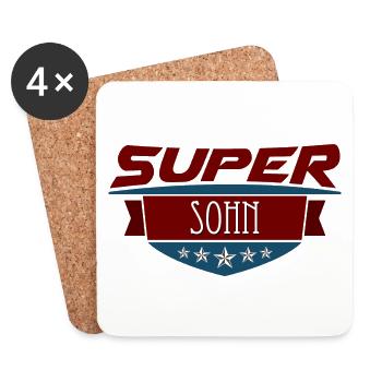 Super Sohn - Untersetzer (4er-Set) - Weiß - Vorne