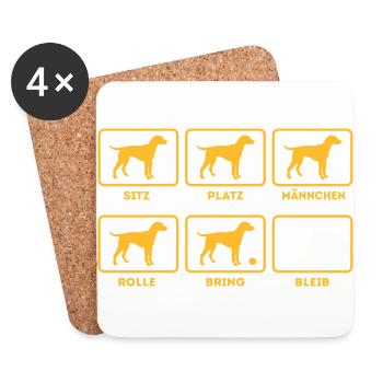 Für alle Hundebesitzer mit Humor - Untersetzer (4er-Set) - Weiß - Vorne