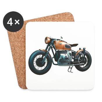 moto - Dessous de verre (lot de 4) - blanc - Devant