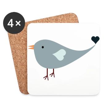 bird love - Untersetzer (4er-Set) - Weiß - Vorne
