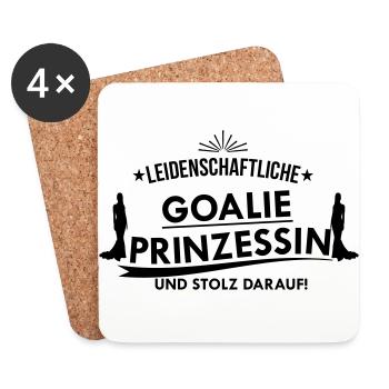 Leidenschaftliche Prinzessin Goalie - Untersetzer (4er-Set) - Weiß - Vorne