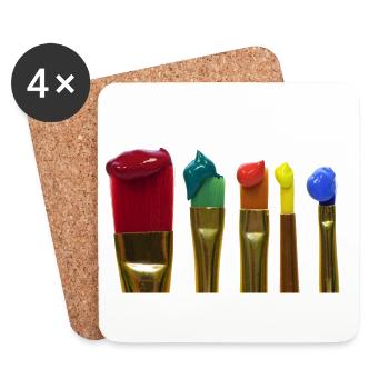 colored brush - Coasters (set of 4) - white - Front