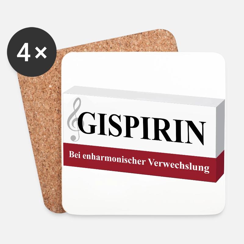Gispirin - Bei enharmonischer Verwechslung - Untersetzer (4er-Set) - Weiß