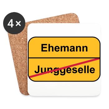 Junggesellenabschied - Untersetzer (4er-Set) - Weiß - Vorne