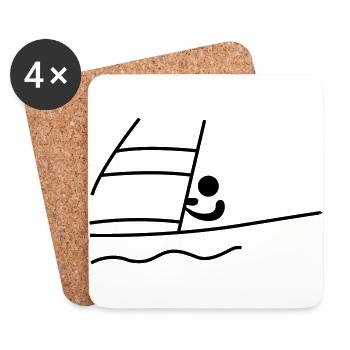 navigation à voile - Dessous de verre (lot de 4) - blanc - Devant