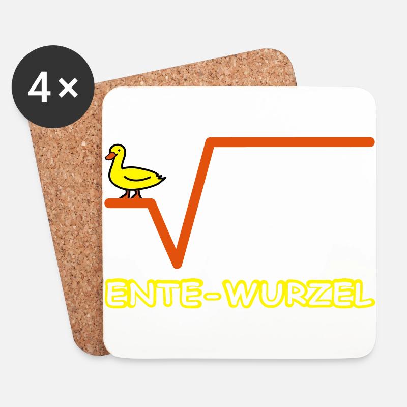 Ente Wurzel Farbig - Untersetzer (4er-Set) - Weiß