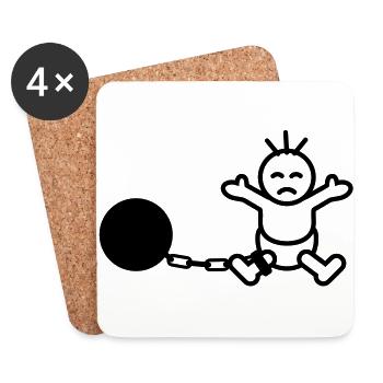 captured_baby - Dessous de verre (lot de 4) - blanc - Devant