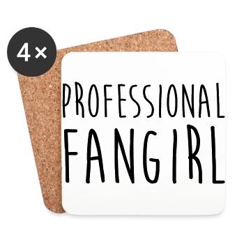 Professional Fangirl - Coasters (set of 4) - white - Front