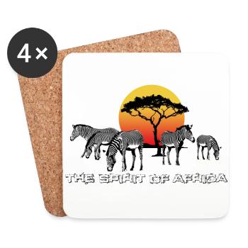 the Spirit of Africa (Zebras) - Coasters (set of 4) - white - Front