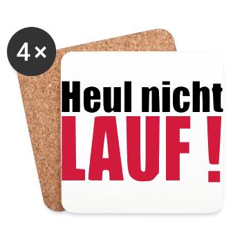 Heul nicht LAUF Geschenk Läufer Geburtstag - Untersetzer (4er-Set) - Weiß - Vorne