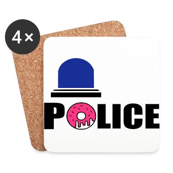 Polizei d - Untersetzer (4er-Set) - Weiß - Vorne